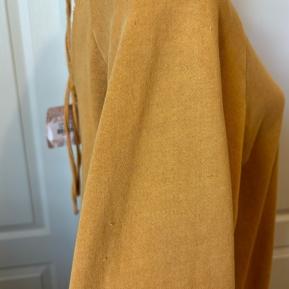 Smocked Knit Cotton Fleece Goldie Dress Mustard Yellow Size Small NWT - Picture 12 of 13